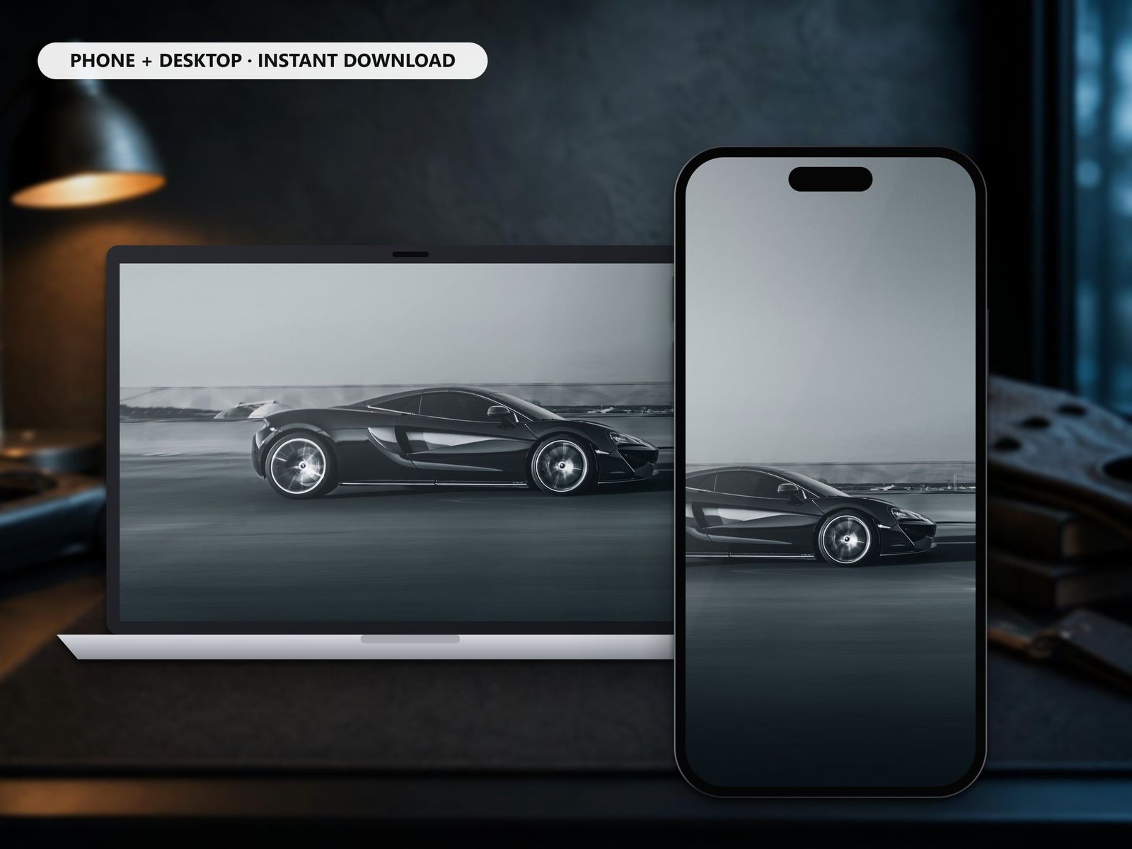 Black Supercar Panning Photo Print